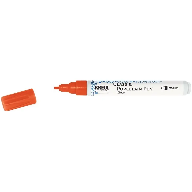 Kreul Glass & Porcelain pen clear – medium red Flitsaanbieding