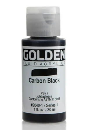 Gecertificeerd Golden fluid acrylics 30ml – S1 – 2040 carbon black