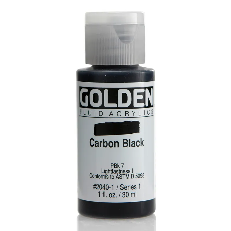 Gecertificeerd Golden fluid acrylics 30ml – S1 – 2040 carbon black