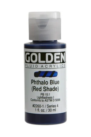 Golden fluid acrylics 30ml – S4 – 2260 phthalo blue (red shade) Hete Deal