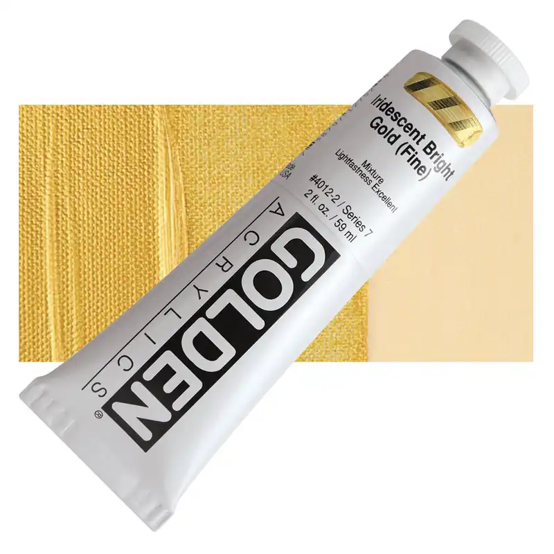 Voordeelprijs Golden heavy body acryl 60ml – S7 – 4012 iridescent bright gold (fine)