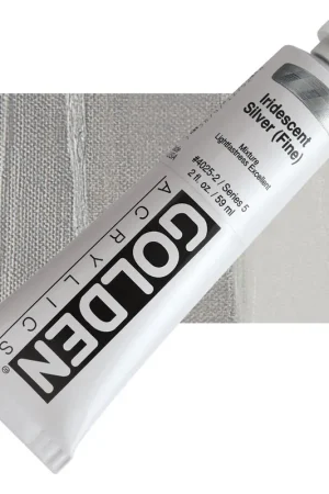 Bestel Nu Golden heavy body acryl 60ml – S5 – 4025 iridescent silver (fine)