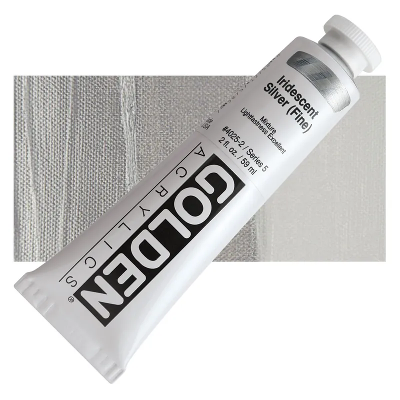 Bestel Nu Golden heavy body acryl 60ml – S5 – 4025 iridescent silver (fine)