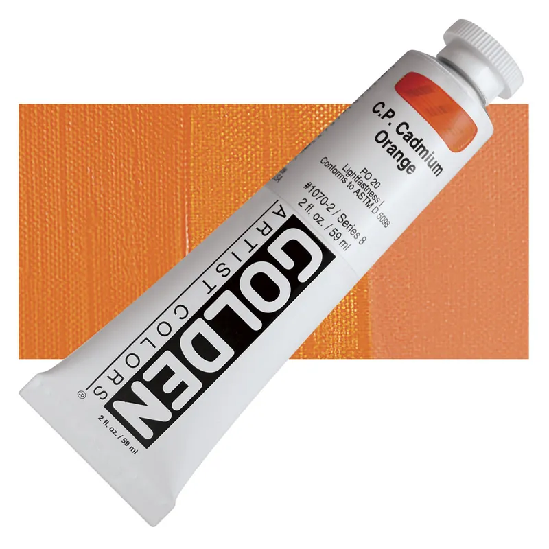 Golden heavy body acryl 60ml – S8 – 1070 cadmium orange Uitverkoop