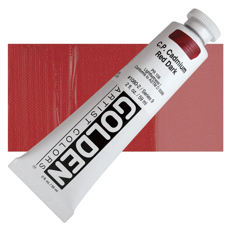 Hoge Kwaliteit Golden heavy body acryl 60ml – S9 – 1080 cadmium red dark
