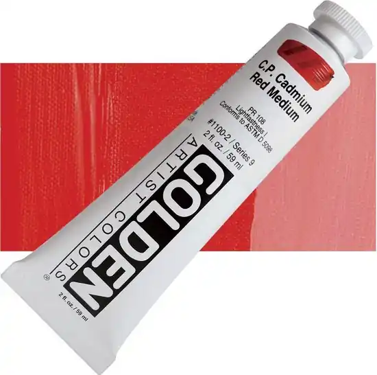Golden heavy body acryl 60ml – S9 – 1100 cadmium red medium Gecertificeerd