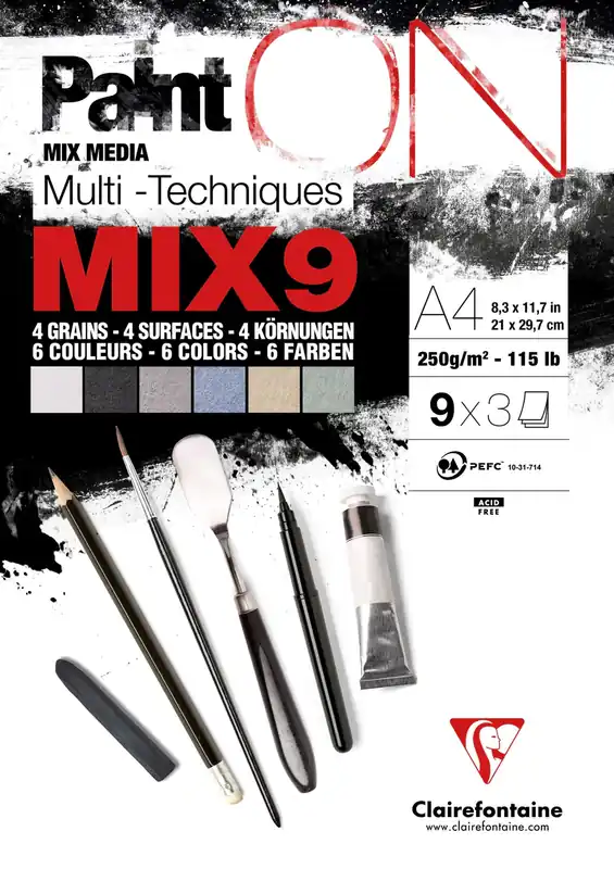 Betrouwbaar Clairefontaine Paint on – MIX9 A4 250 gram