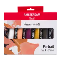 Merkproduct Amsterdam standaard acrylverf – set 6 x 120ml portrait