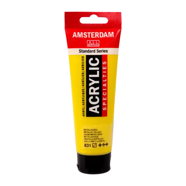 Amsterdam acryl 120ml – 831 metallic geel Gratis Retour