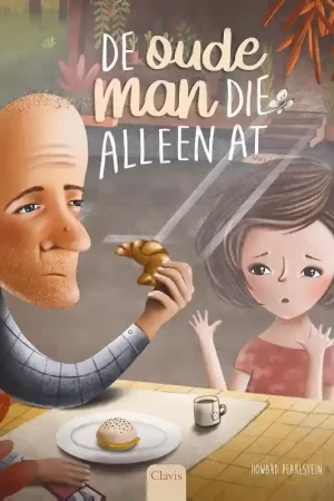 De oude man die alleen at Seizoensaanbieding