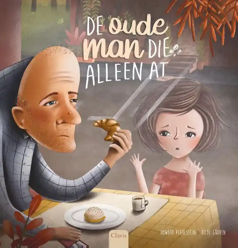 De oude man die alleen at Seizoensaanbieding