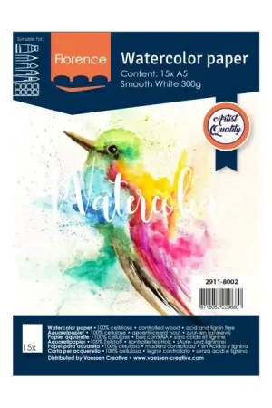 Hete Deal Vaessen Creative Florence watercolor paper – A5 300gr smooth white