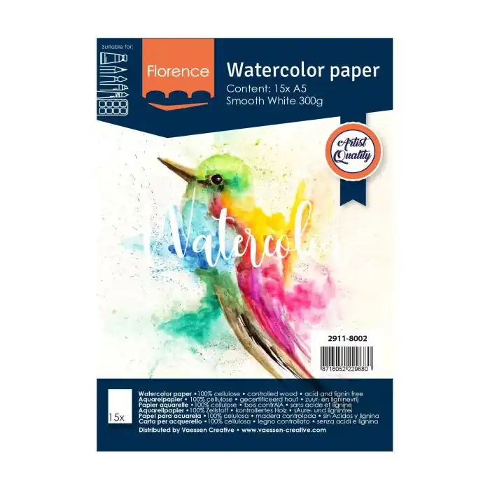 Hete Deal Vaessen Creative Florence watercolor paper – A5 300gr smooth white