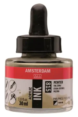 Amsterdam acrylic ink 30ml – 815 tin Op = Op
