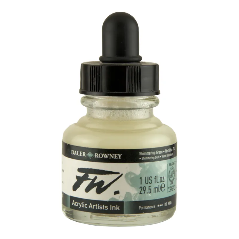 DalerRowney FW acrylic ink 714 shimmering green, 29,5ml Populair