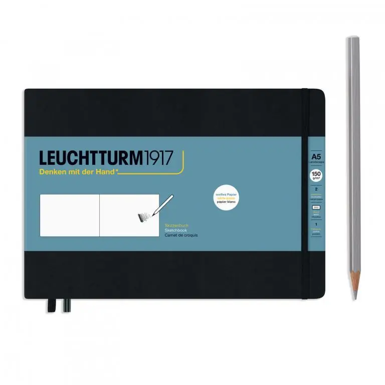 Leuchtturm1917 Sketch book 150gr medium landscape – zwart Bestseller