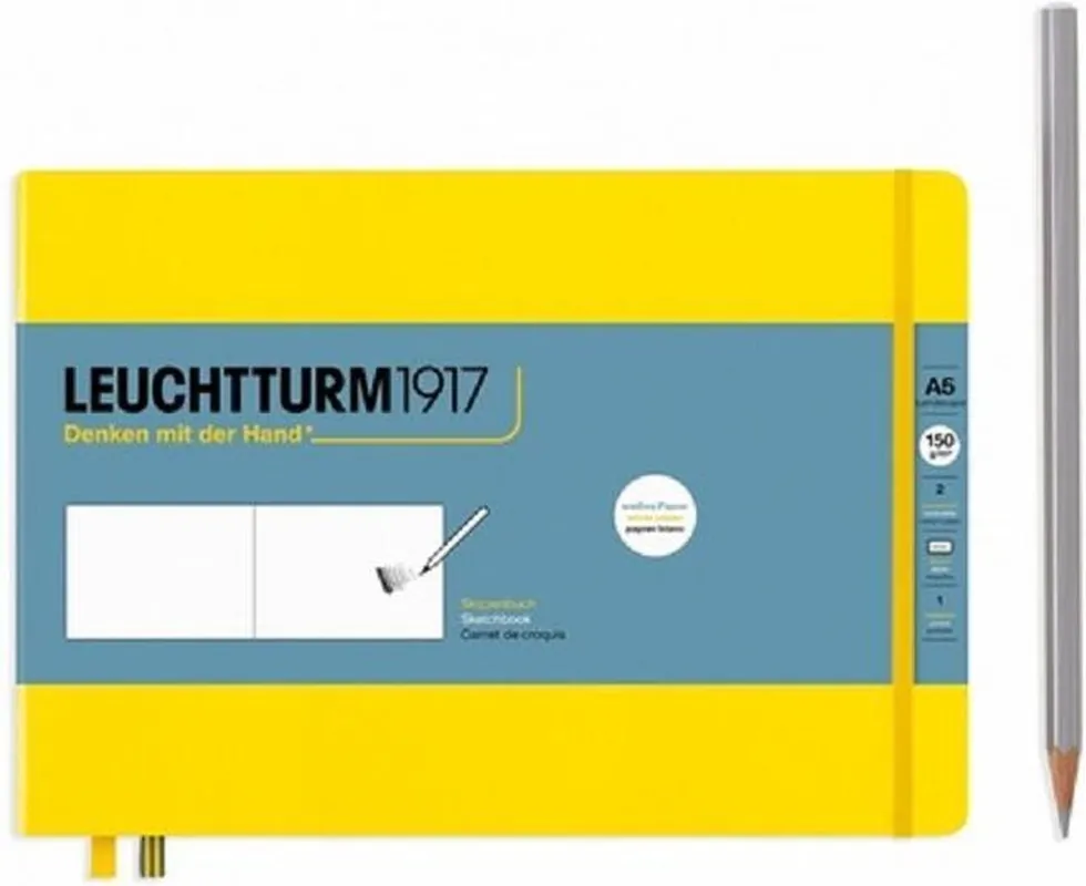 Leuchtturm1917 Sketch book 150gr medium landscape – lemon Gereduceerde Prijs