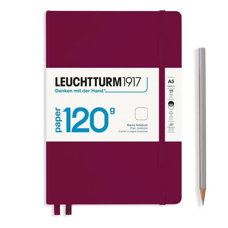 Leuchtturm1917 medium 120gr – plain – port red Merkproduct