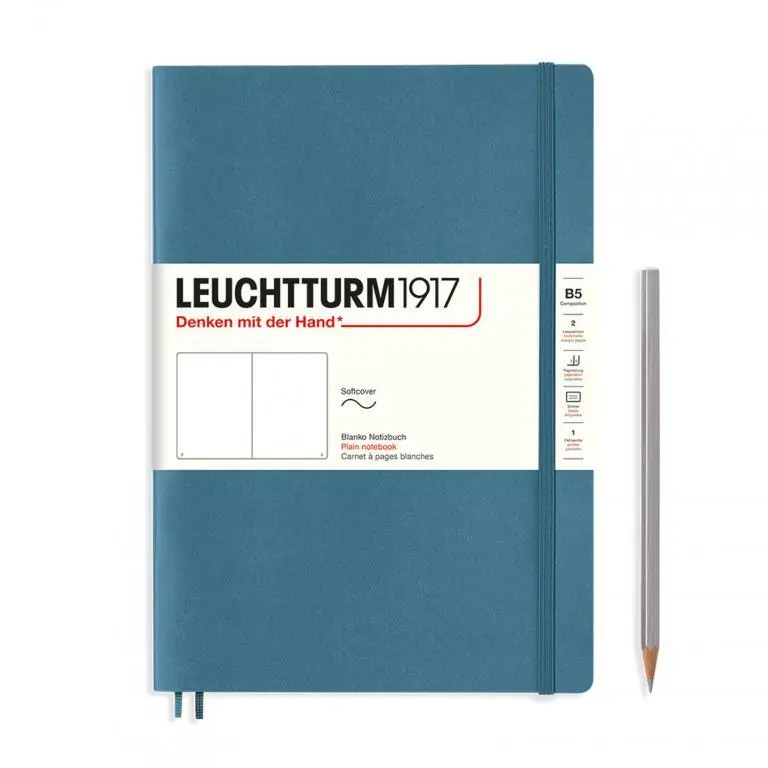 Leuchtturm1917 soft cover B5 – blanco – stone blue Actieprijs