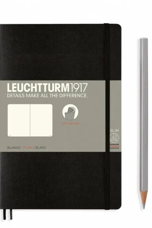 Leuchtturm1917 soft cover B6+ – blanco – black Snelle Levering
