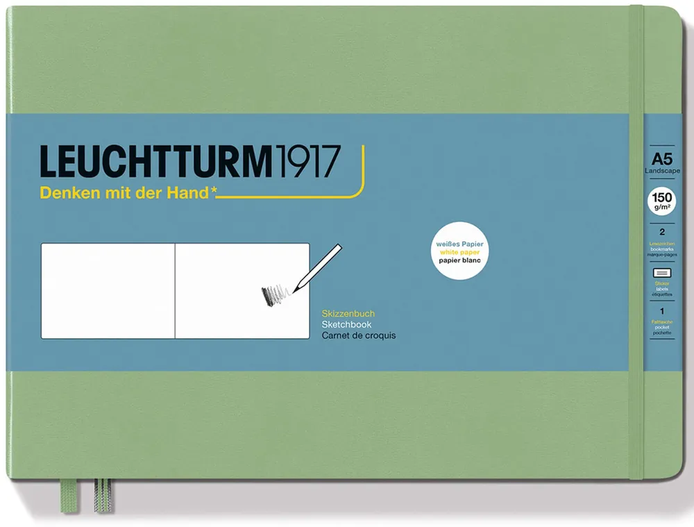 Direct Beschikbaar Leuchtturm1917 Sketch book 150gr medium landscape – sage