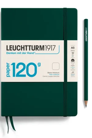 Leuchtturm1917 medium – plain – forest green A5 120 grams Populair