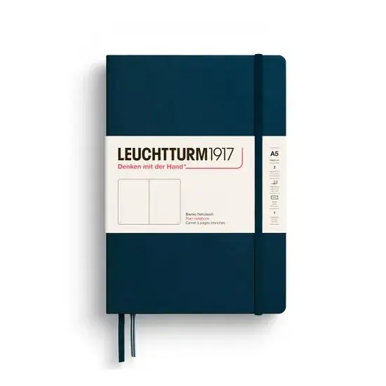Leuchtturm1917 medium – blanco – deep sea Snelle Levering