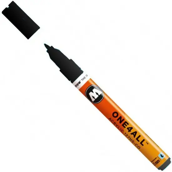 Molotow acrylmarker 1,5mm – 223 metallic zwart Direct Beschikbaar