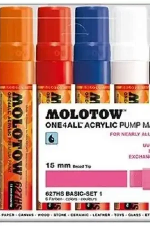 Molotow acrylmarker 15mm basisset 1 6 stuks Shop Nu