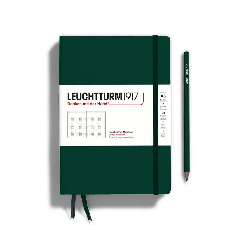 Leuchtturm1917 medium – dotted – forest green Nieuw