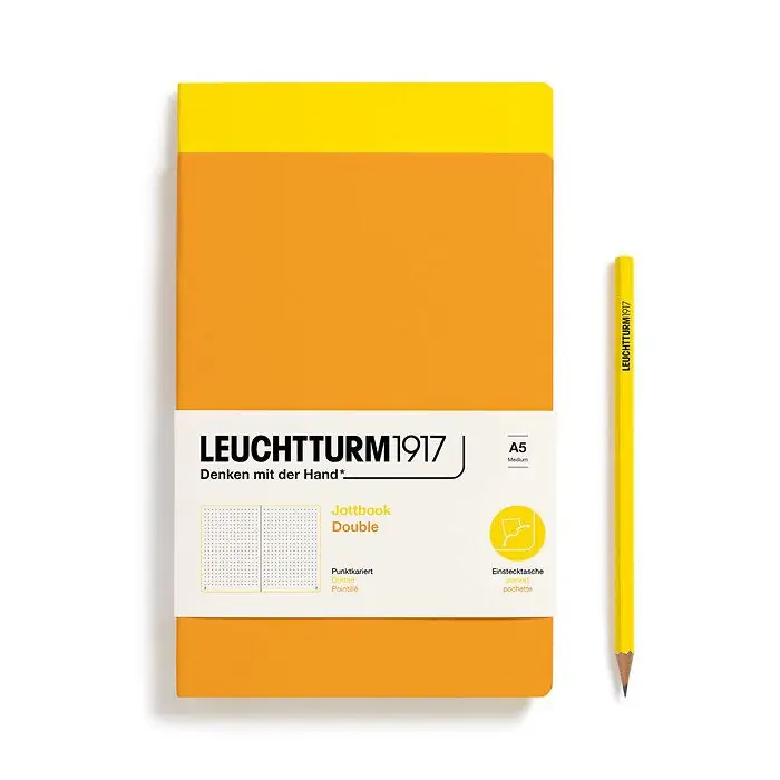 Beperkt Aanbod Leuchtturm1917 jottbook A5 – dotted – yellow/rising sun