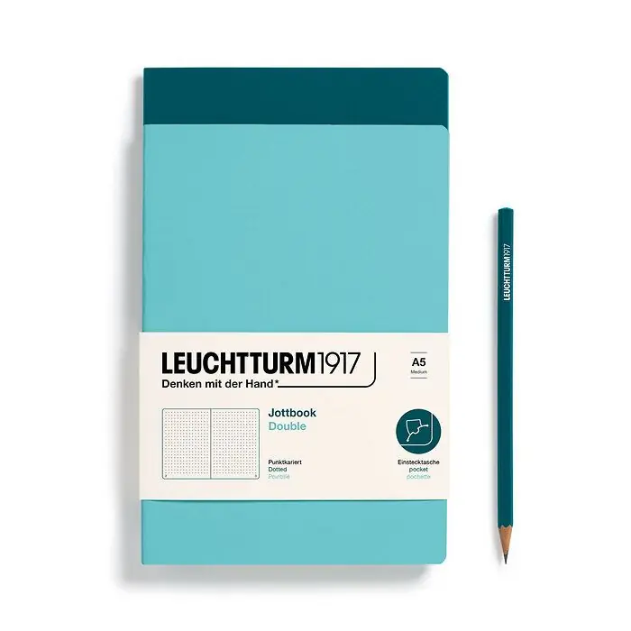 Leuchtturm1917 jottbook A5 – dotted – aqua/pacific Superprijs