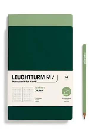 Beperkte Voorraad Leuchtturm1917 jottbook A5 – dotted –  sage/forest
