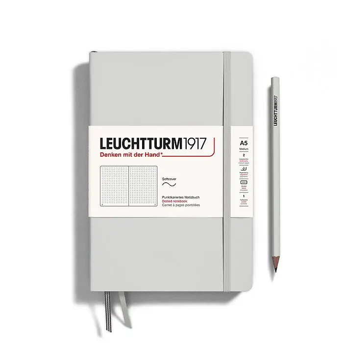 Hoge Kwaliteit Leuchtturm1917 jottbook A5 – dotted – light grey/black