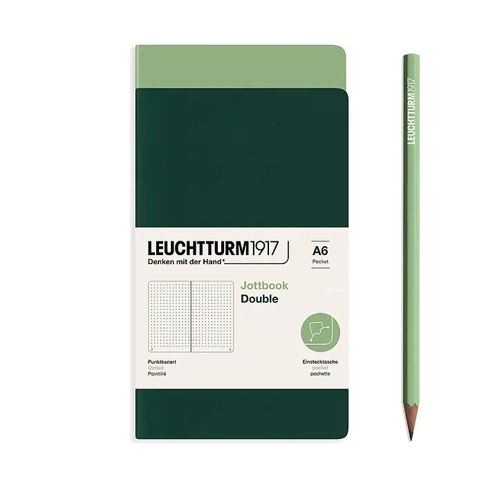 Leuchtturm1917 jottbook pocket – dotted – sage/forest Rechtstreeks Van De Fabrikant