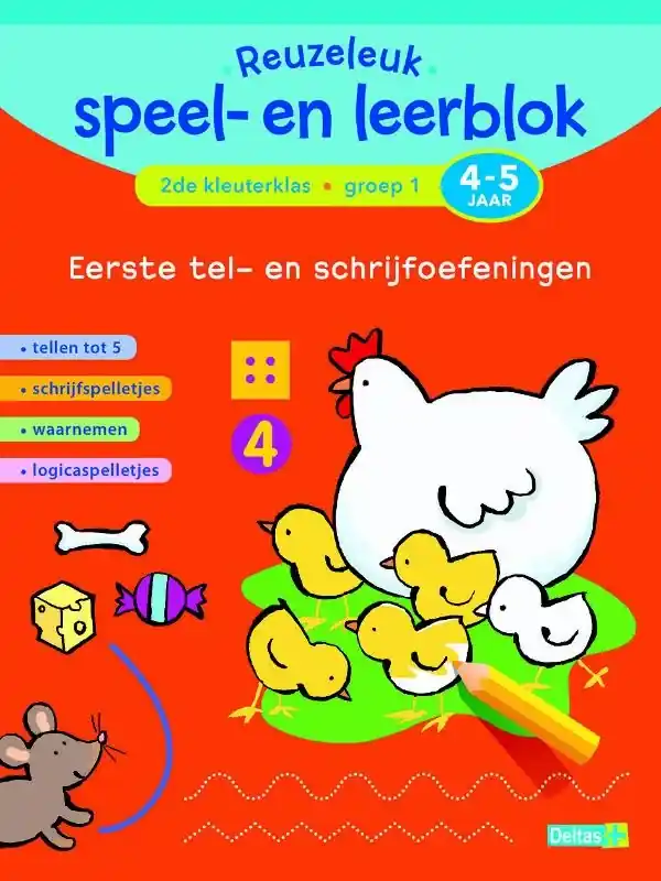 Reuzeleuk speel- en leerblok Tel- en schrijfoefeningen (4-5 j.) Tijdelijk Beschikbaar