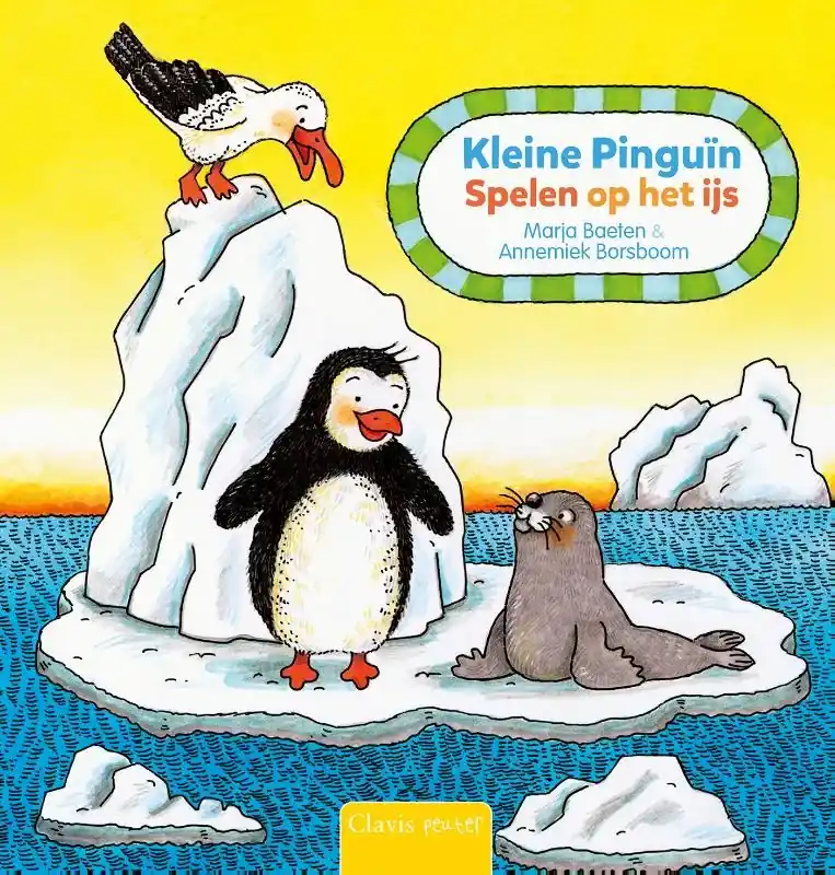 Kleine Pinguïn. Spelen op het ijs Gratis Retour