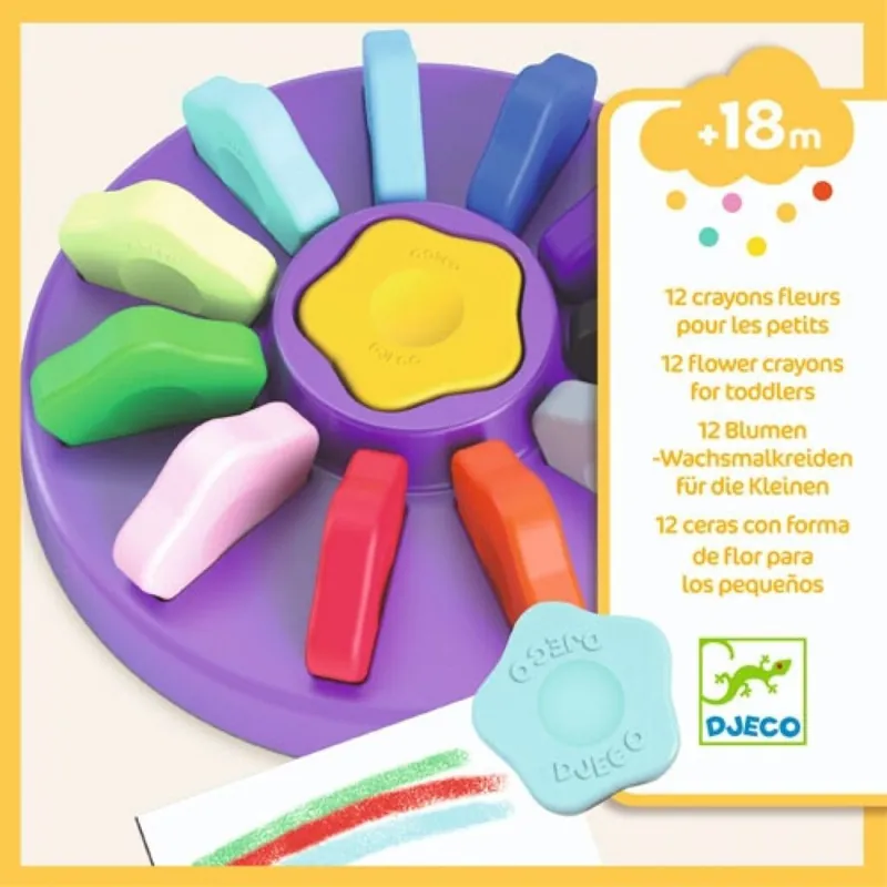 Merkproduct 12 Flower Crayons For Toddlers