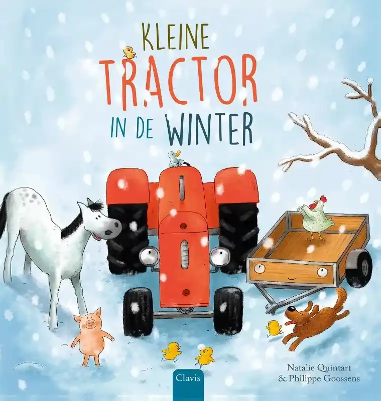 Kleine Tractor in de winter Premium
