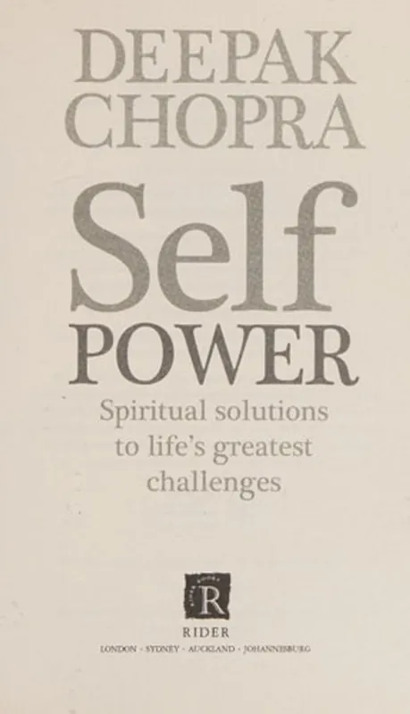 Aanbieding Self Power Spiritual Solutions to Life's Greatest Challenges - Deepak Chopra