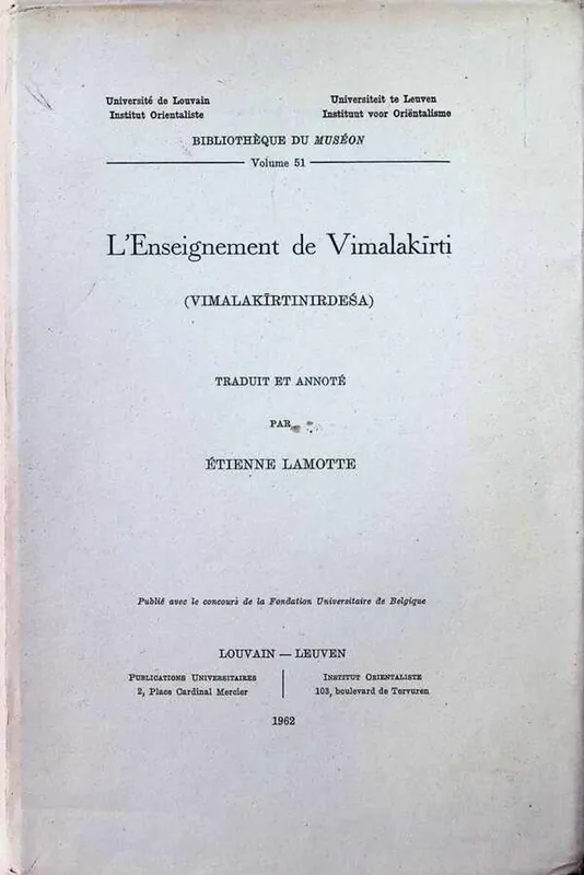 L'Enseignement de Vimalakirti - Etienne Lamotte Voordeelprijs