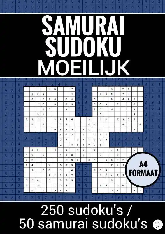 Merkproduct Sudoku Moeilijk: Samurai Sudoku Puzzels - nr. 26 / Druk 1
