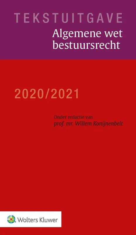 Exclusieve Aanbieding Tekstuitgave Algemene wet bestuursrecht 2020/2021 / Druk 1