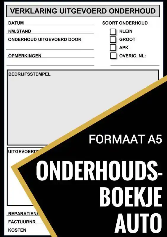 Beperkt Aanbod Onderhoudsboekje Auto - Universeel Reparatie Boek / Druk 1