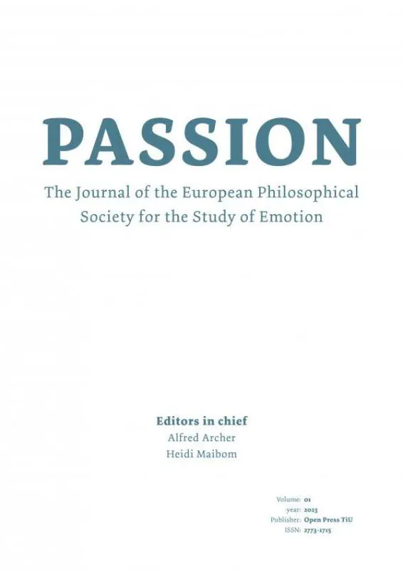 Passion: Journal of the European Philosophical Society for the Study of Emotion / 1st Edition Flitsaanbieding