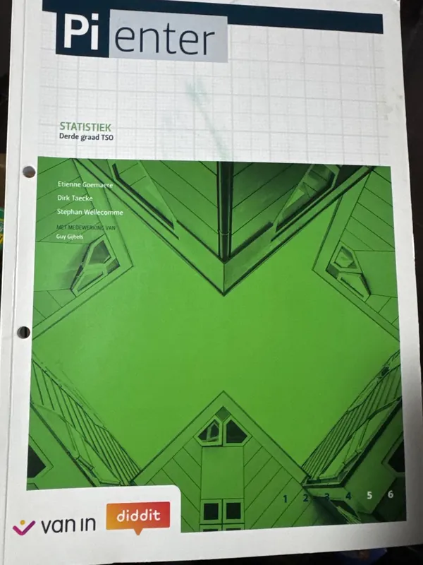 Pienter 5/6 T - 2/3/4u Statistiek - leerwerkschrift incl. diddit - Etienne Goemaere Nieuw