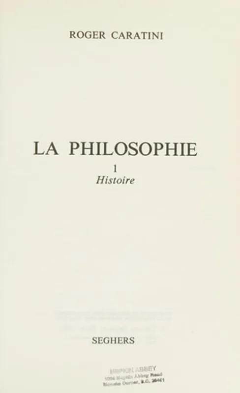 La philosophie - Roger Caratini Express Levering