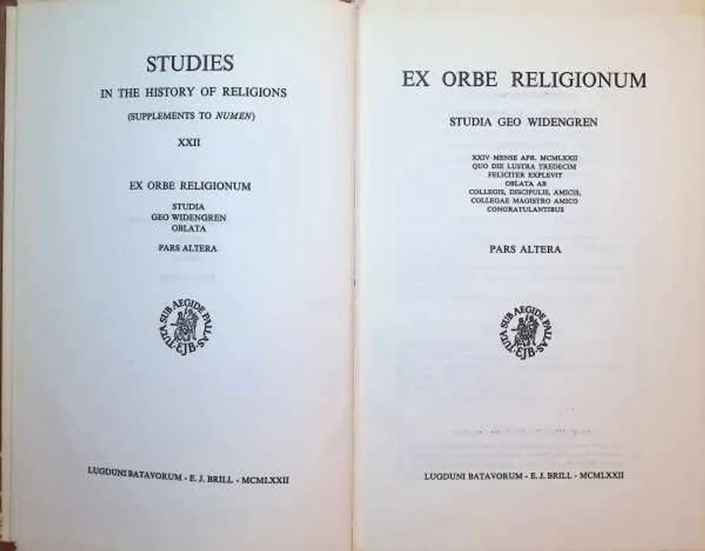 Gratis Retour Ex Orbe Religionum Studia Geo Widengren Oblata II - C. J. Bleeker ea.