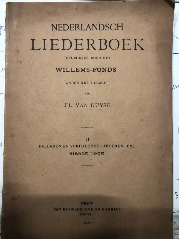 Nederlandsch liederboek uitgegeven door Willemfonds - Fl. Van Duyse Lage Prijs