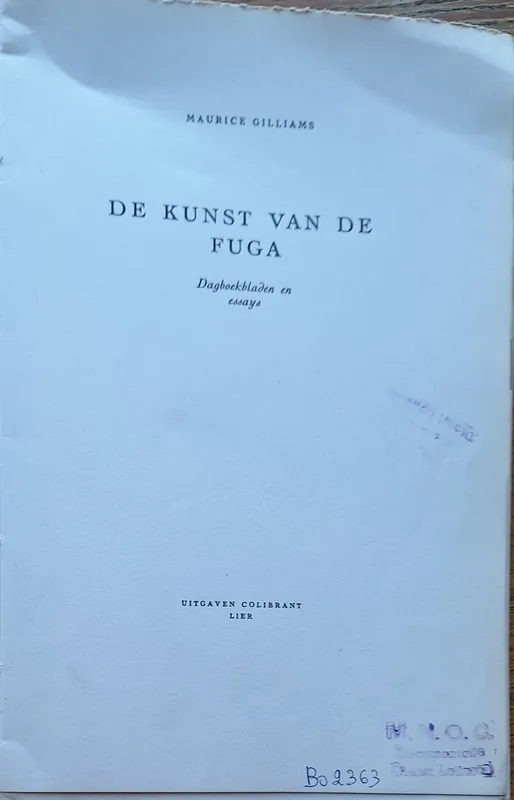 D e kunst van de fuga - Maurice Gilliams Snelle Levering